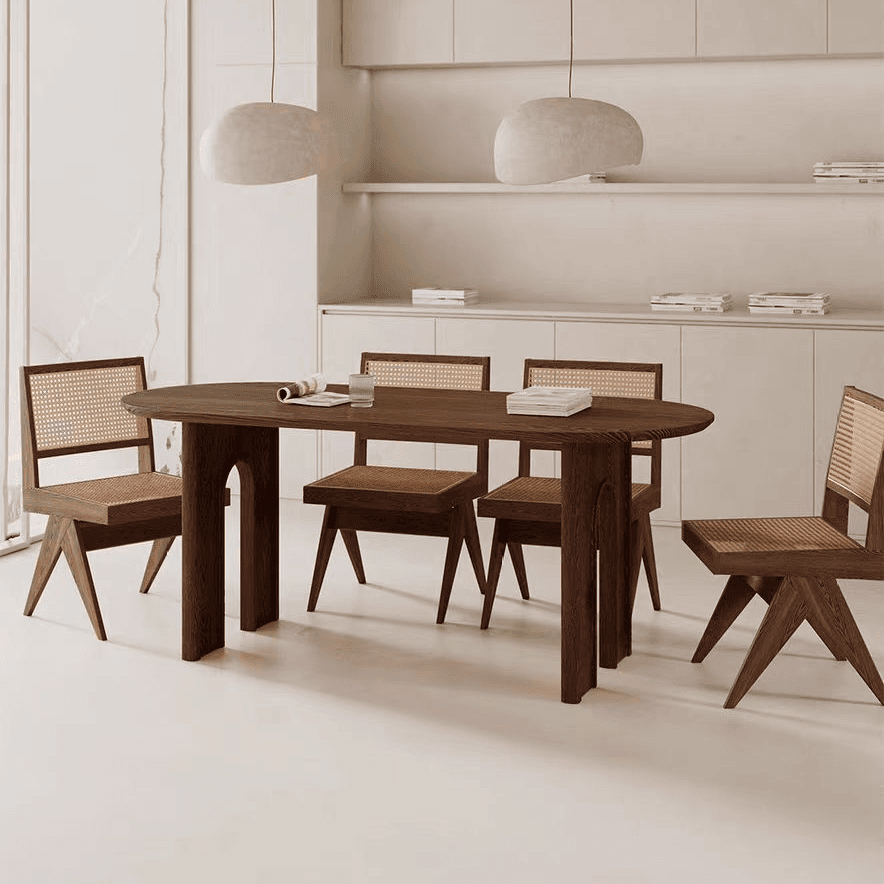 Natural/Espresso Finish/Sand Natural Pine Wood Dining Table for 9 People/for 6 thumbnail 1