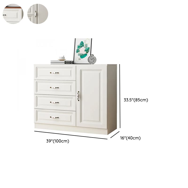 Sleeping Room Use Trendy White Wood Wardrobe Chest with Shelves thumbnail 18