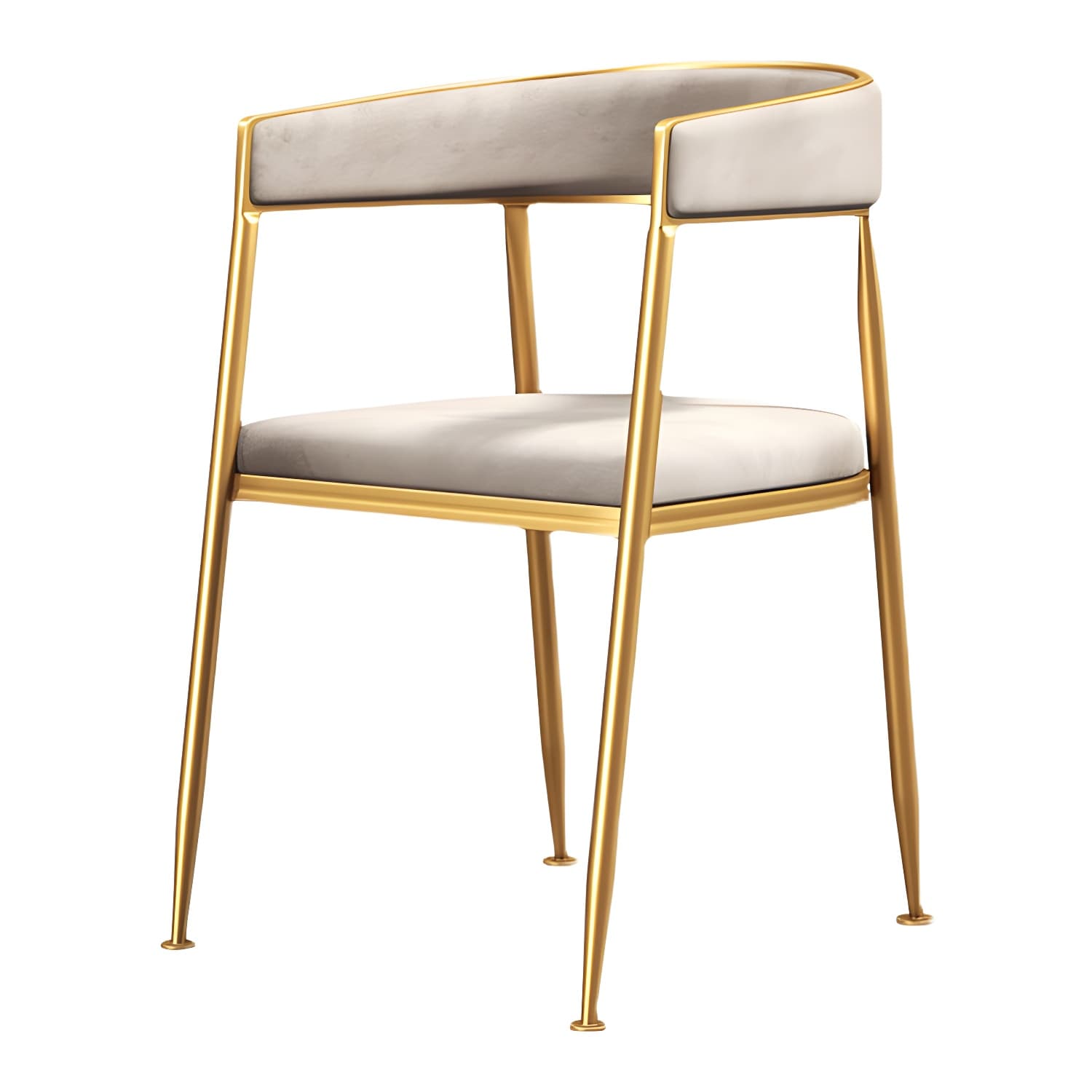 Glam Gold Metal Arm Chair Open Back Dining Side Chair with Upholstered thumbnail 16