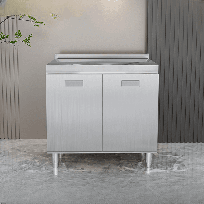 2 Shelves & 4 Doors/3 Doors/2 Doors Silver Metal Standard/Narrow Sideboard with Larder & Hutch thumbnail 3