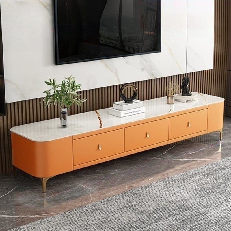 Luxurious Rectangular Glass TV Stand with Storage Drawers, 11.8"W x 15.4"H thumbnail 4