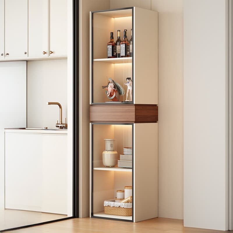Rectangular Detached Accent Cabinet with Damp-proof, Scratch-immune Glazed Door in Chalk/Sepia and Soft Close Drawer thumbnail 4