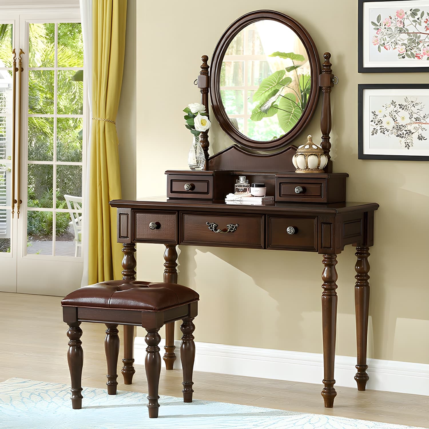 Old School Auburn Sleeping Quarters Rubberwood Push-Pull Tabletop Storage thumbnail 3
