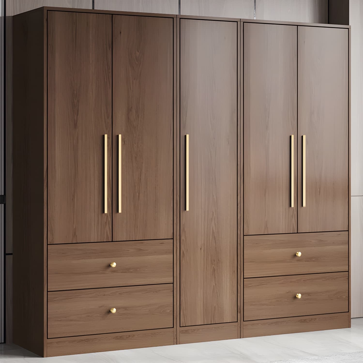 Wood Grain Design Armoires & Wardrobes with Soft Close Door and Storage Space thumbnail 5