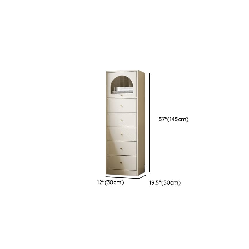 Chalk Trendy Composite Wood Semainier with Shelves, Hutch, and 6/5/4 Drawers in Vertical Orientation thumbnail 28
