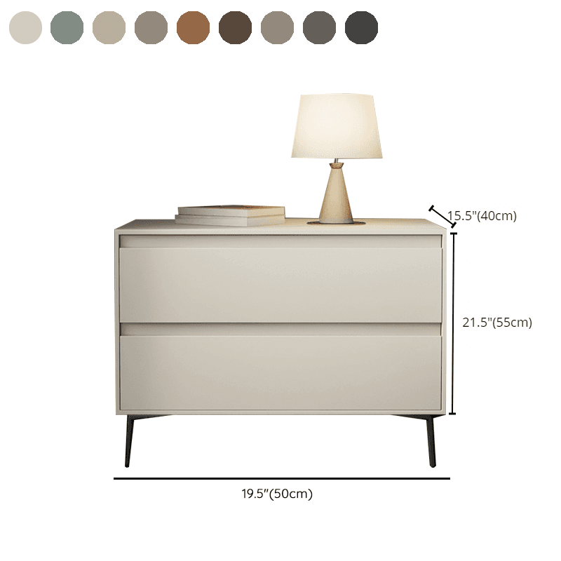 Scandinavian 2 Drawers Nightstand With Drawer Storage in Artificial Leather with Leg thumbnail 15