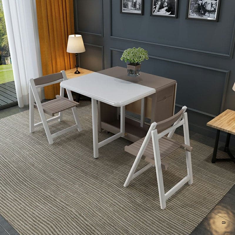 Trendy Collapsible Solid Wood Dining Set Non-adjustable Standard Height thumbnail 3