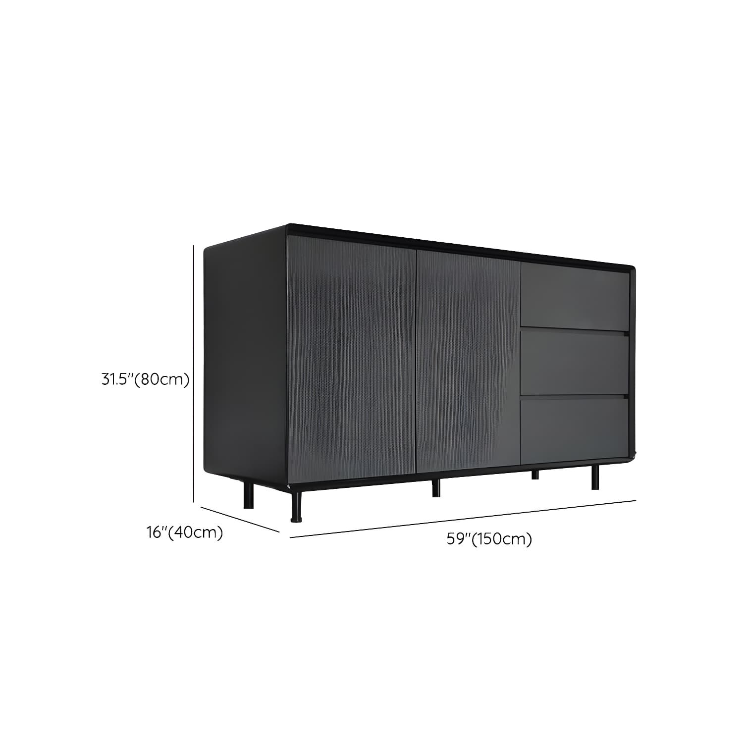 Wood Buffet Table Contemporary Style Side Board with Cabinets and Drawers thumbnail 30