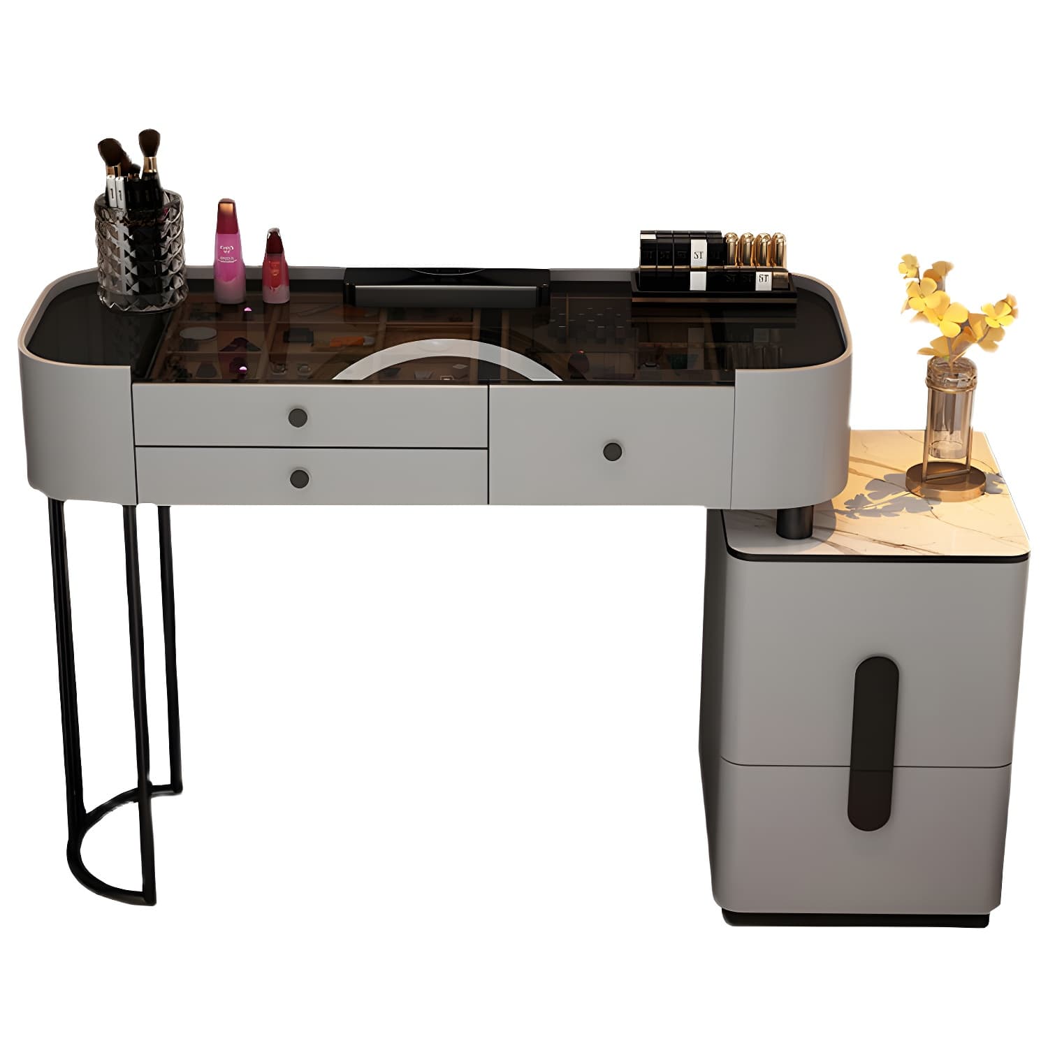 Contemporary Make-up Vanity with 4/5 Drawers,15.75 inch Wide thumbnail 18