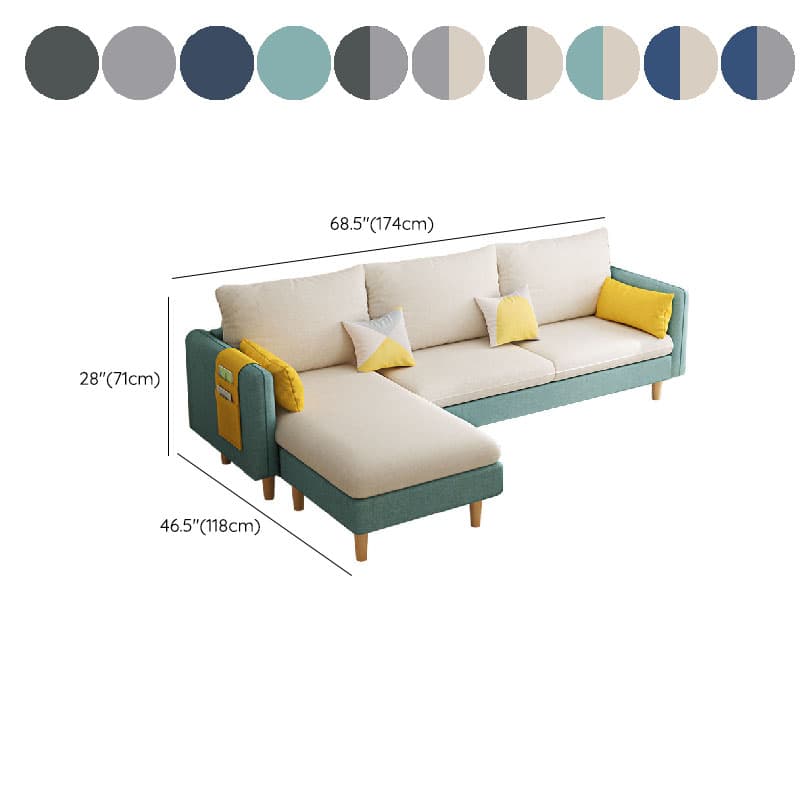 Modern Simple Style L-Shape Natural Wood Reversible Corner Sectional for Living Space thumbnail 24