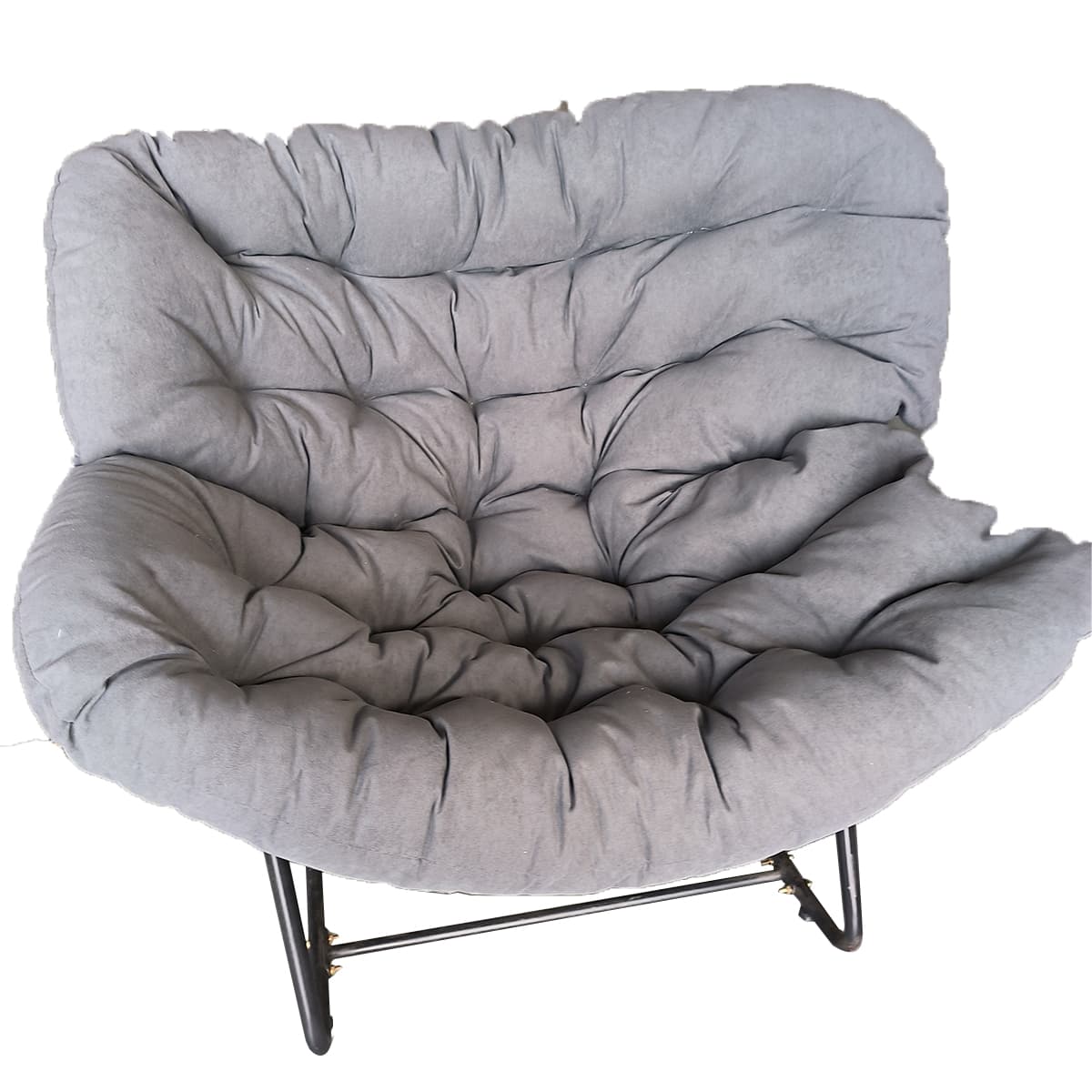 Midnight Black/Chalk/Cocoa Ergonomic Rocking Chair Couch with Rear Back, Stationary thumbnail 5