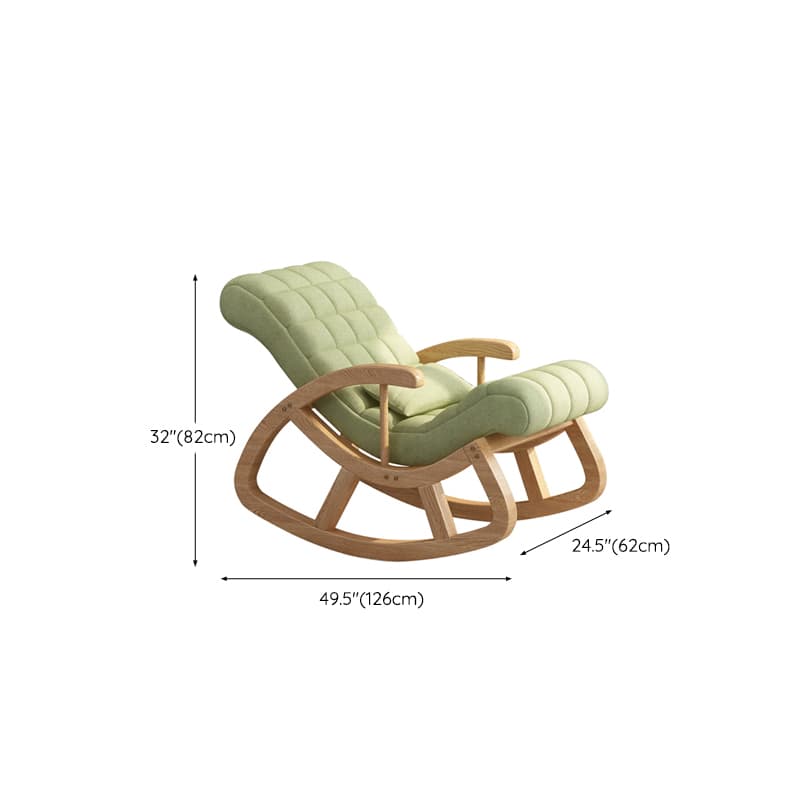 Stylish Contemporary Fabric Rocking Chair with Natural Wood Legs thumbnail 19