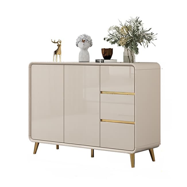 Elegant Wood Buffet with 3 Drawers and Cabinets for Kitchen Storage thumbnail 5