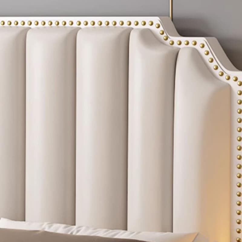 Modern Wood Panel Headboard Upholstered Sponge Fully in Lavish Gray Colors with Elegant Legs thumbnail 14