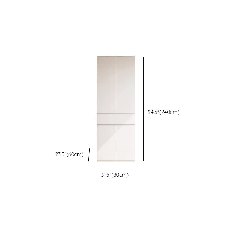 Chalk Minimalist Wood Cabinet Armoire with Soft Close Drawer and Door, Interior Shelves, and Clothing Rod thumbnail 20