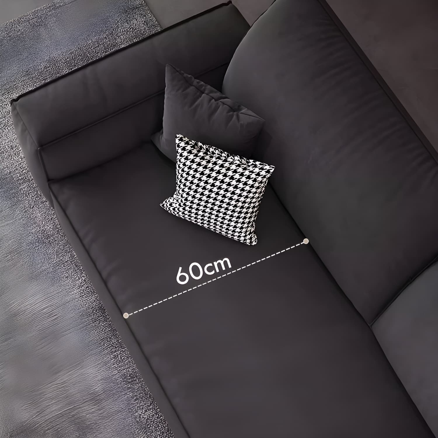 Modern Gray Polyester Blend Stationary Sectional Sofa with Square Arm and Cushion Back thumbnail 9