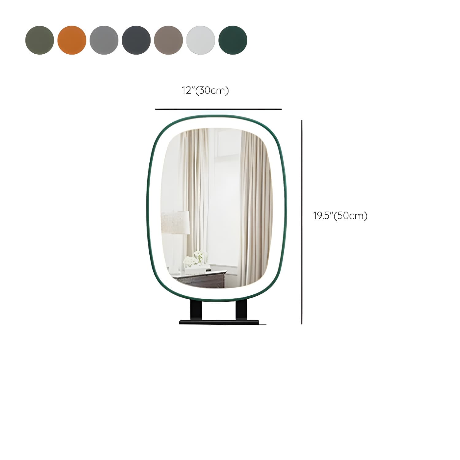 Glam Style 2-Drawer Solid Color Dressing Table Mirror Make-up Vanity thumbnail 17