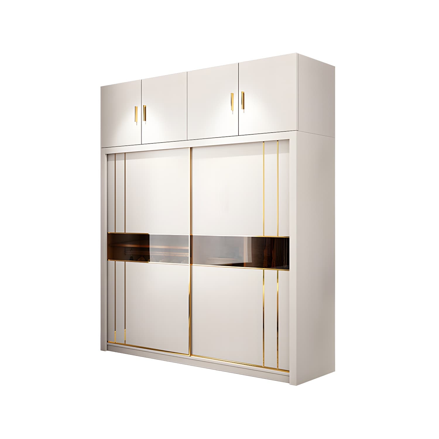 Modern Style Wardrobe Cabinet Glass Wardrobe Closet for Home thumbnail 12