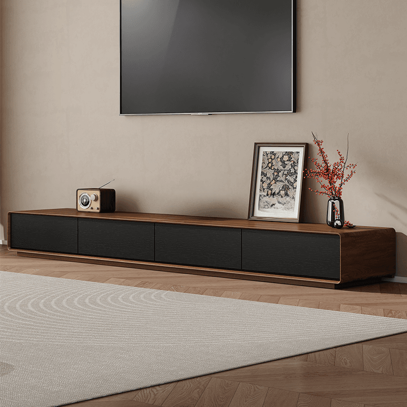 Art Deco Lumber Rectangle TV Stand with 4 Drawers thumbnail 4