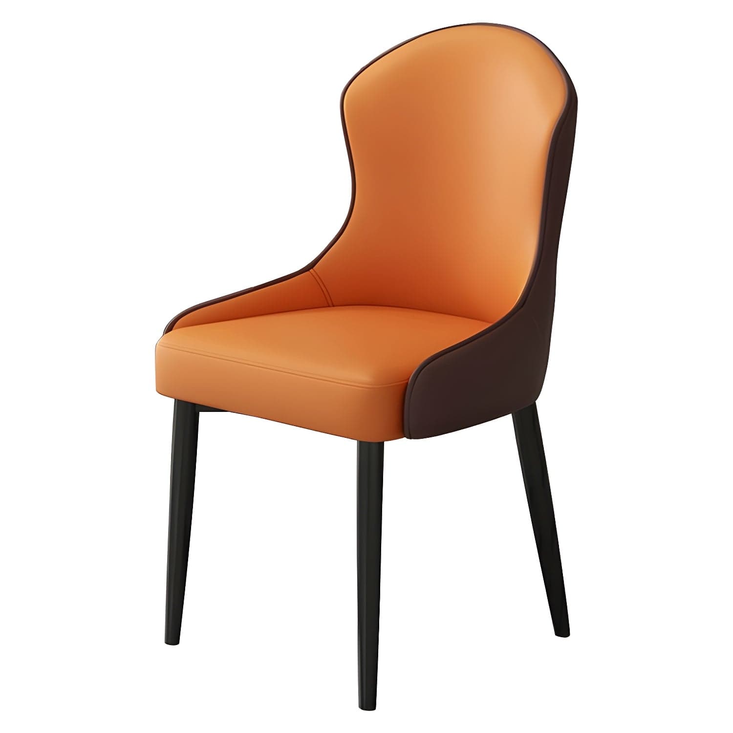 Wingback Faux Leather Side Chair with Metal Legs and Upholstered Seat for Kitchen & Dining thumbnail 3