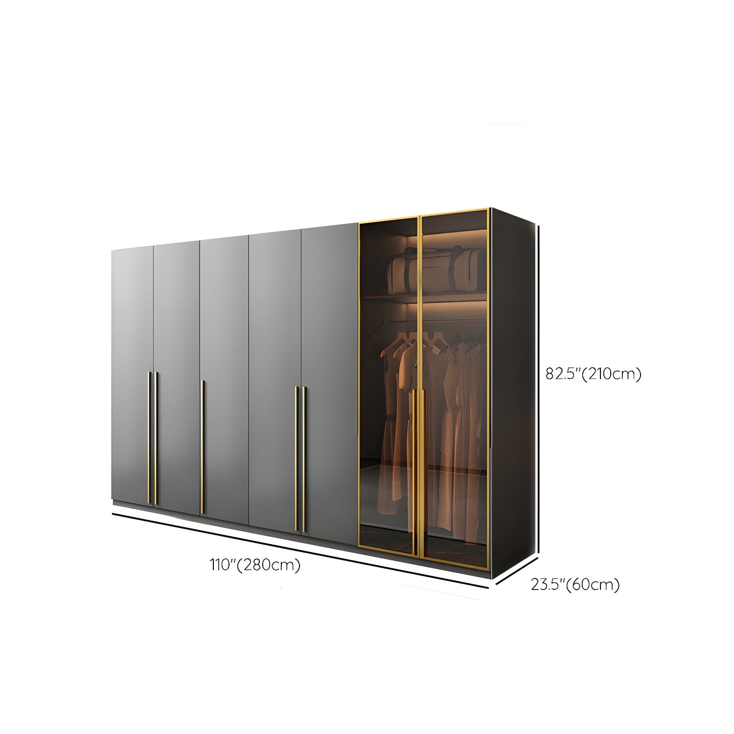 Modern Glass Wardrobe Wardrobe Armoire Wardrobe Cabinet for Home thumbnail 16