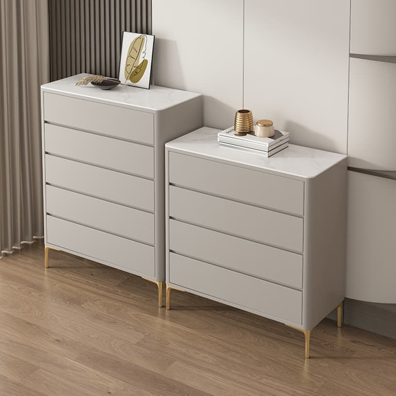 Glam Style Solid Wood Storage Chest with Stone Top and Soft-Close Drawers thumbnail 11
