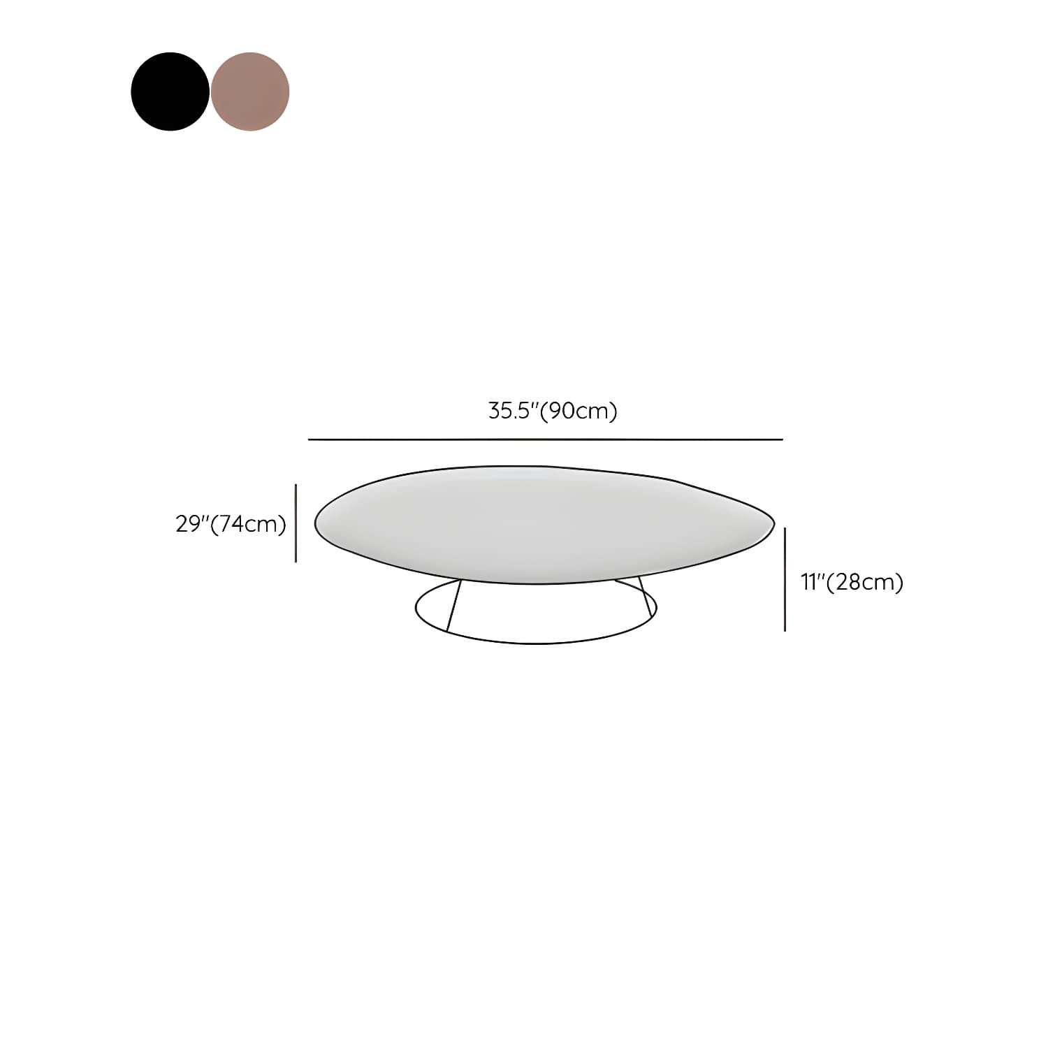 Modern Free Form Wood Coffee Table with Black Metal Frame - Storage Not Included thumbnail 14