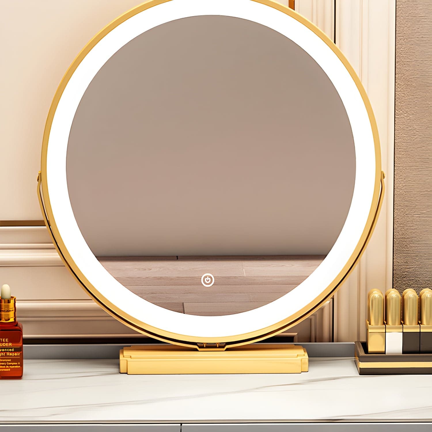 Glam Glass Vanity Dressing Table Bedroom Make-up Vanity with Drawer thumbnail 14