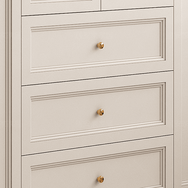 White Minimalist Laminate Wardrobe Closet with 3-Drawer, Soft Close Door, Interior Shelves, and Clothing Rod thumbnail 4