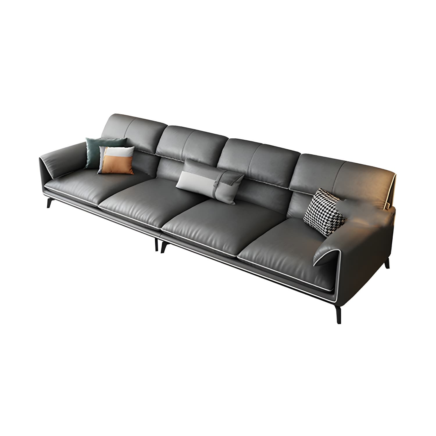 Modern Gray Stationary Sectional Sofa with Wood Frame and Pillow Top Arm thumbnail 14