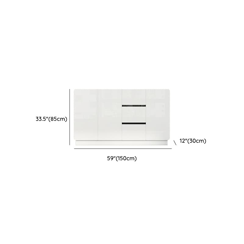 White Trendy Kitchen Storage with 3 Drawers, Standard/Narrow Size, Lumber Countertop, Variable Shelf, and Multiple Doors Options thumbnail 24