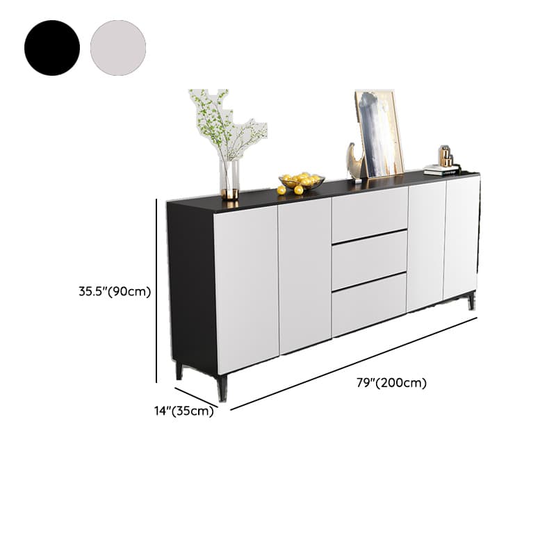 Versatile Sideboard with 2/3 Drawers, Closet Cabinet, Standard/Narrow/Wide Sizes, 3/Two Internal Shelves, Drawer Storage, Manufactured Wood/Stone Countertop, and 4/2/3 Doors thumbnail 17