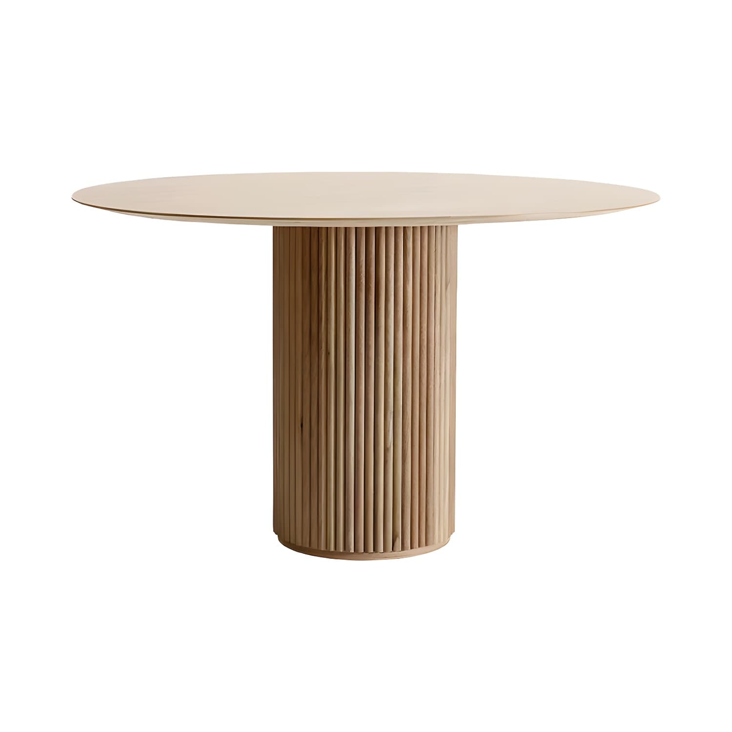 Modern Round Dining Table Pine Solid Wood Pedestal Dining Table in Natural thumbnail 5