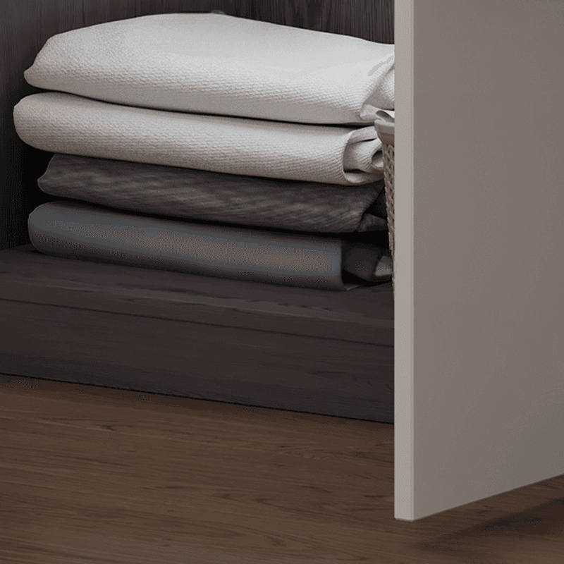Light Gray Modish Manufactured Wood Independent Armoire Cabinet with 2 Drawers/4 Drawers, Interior Shelves, and Clothing Rod thumbnail 7
