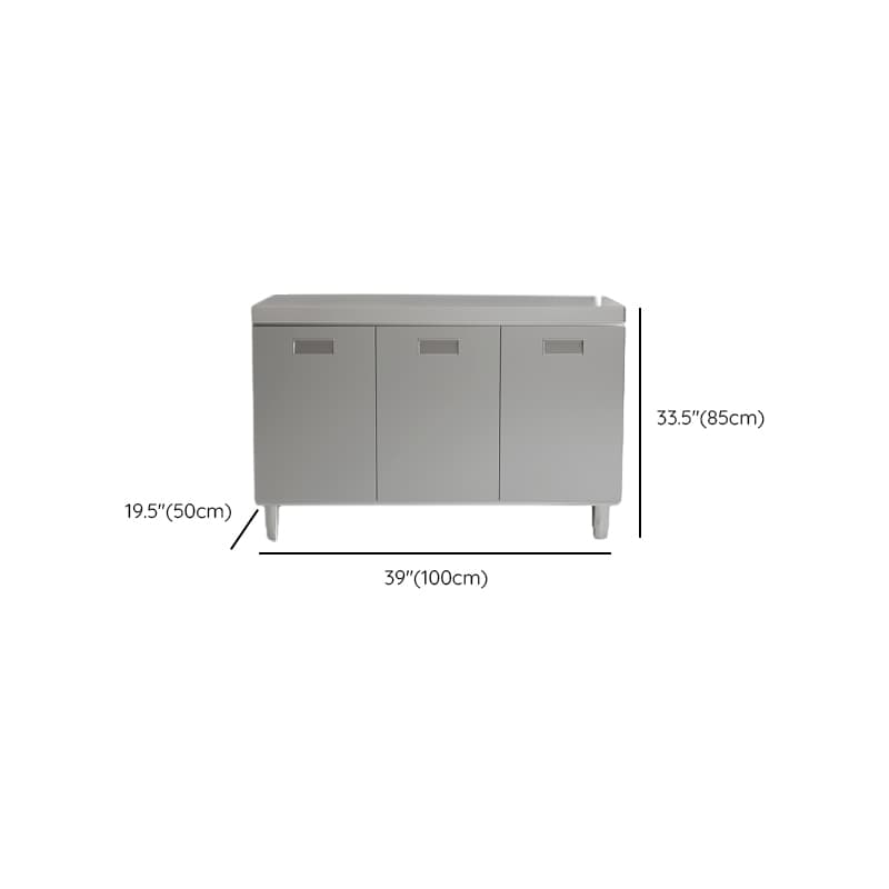 Simple Metallic Alloy Standard/Narrow Buffet Table with 2 Shelves, 4 Doors/3 Doors/2 Doors & Functional Storage Cabinet thumbnail 10