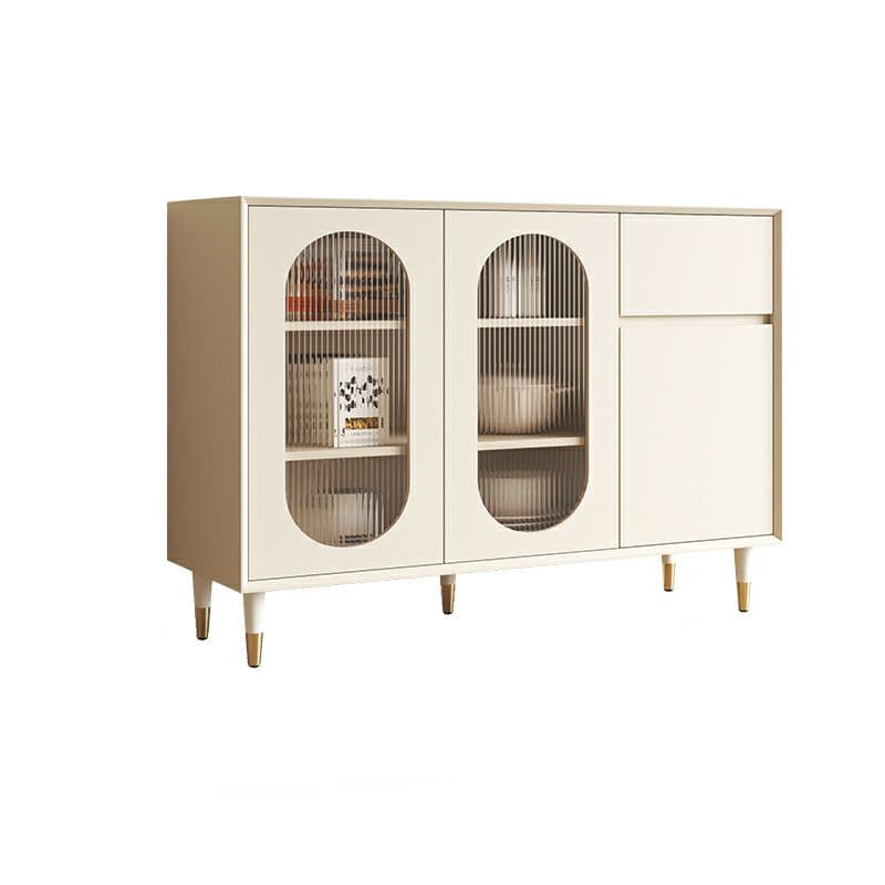 Wood Glam Sideboard Credenza with Glass Doors and Drawers, 40cm Overall Width, 85cm Overall Height thumbnail 8