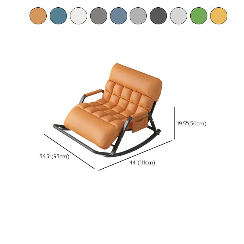Black/Grey/Cerulean Simple Upholstered Rocking Seat for 2 with Padded Track Arm thumbnail 16