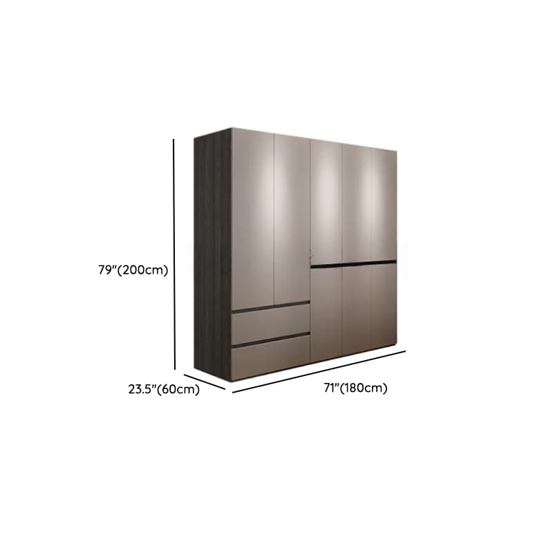 Sand Minimalist Laminate Cabinet Armoire with Soft Close Drawer, Soft Close Door, Interior Shelves, and Clothing Rod thumbnail 11
