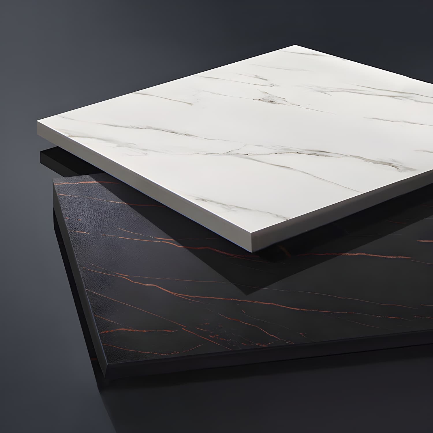 Industrial Standard Rectangle Shape Dining Table Sintered Stone Top Dining Table for Kitchen thumbnail 6