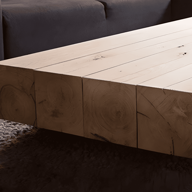 Pine Square Sledging Board Game Coffee Table for Home thumbnail 6