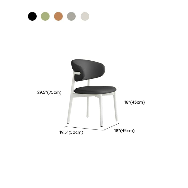 Simplistic Dinette Upholstered Armless Chair with Steel Legs, Low Back, and Foot Pads thumbnail 13