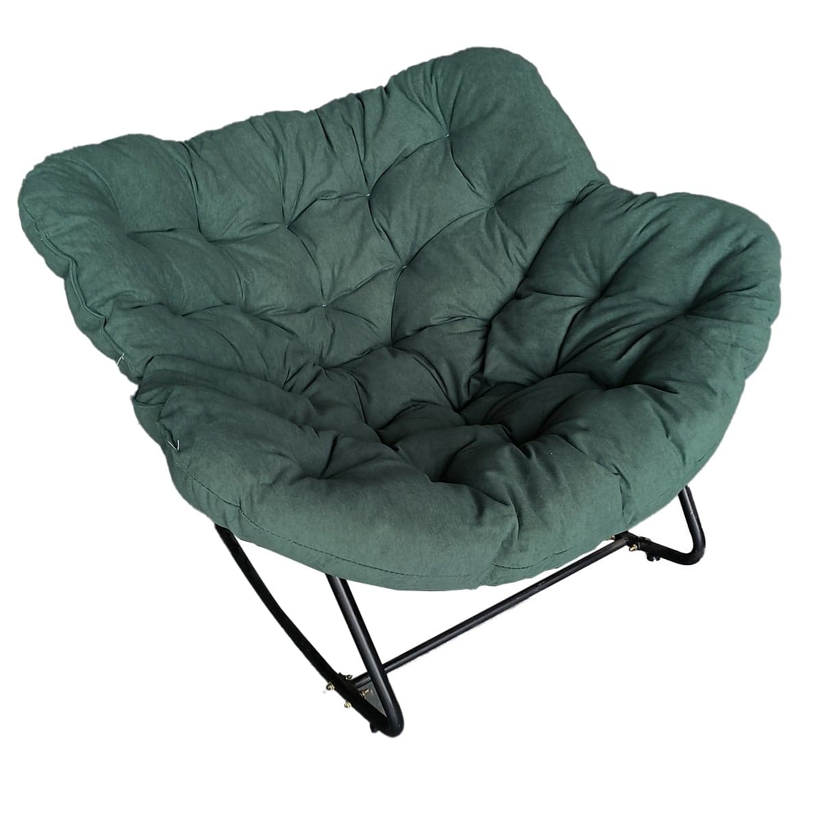 Midnight Black/Chalk/Cocoa Ergonomic Rocking Chair Couch with Rear Back, Stationary thumbnail 6