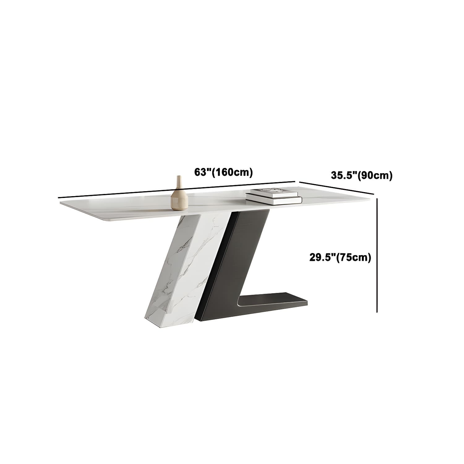 Modern Sintered Stone Top Dining Set Rectangle 1/2/5/7 Pieces Dinette Table Set in White thumbnail 13