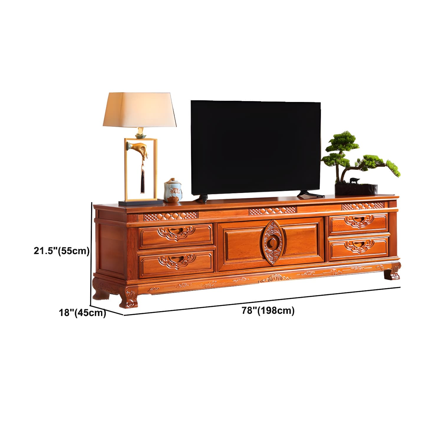 Wooden TV Cabinet Classical Storage TV Stand for Living Room thumbnail 14