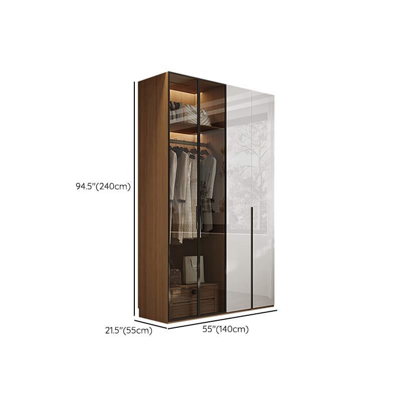 Casual White Lumber Wardrobe Closet with Soft Close Drawer, Door, Interior Shelves, and Clothing Rod thumbnail 26