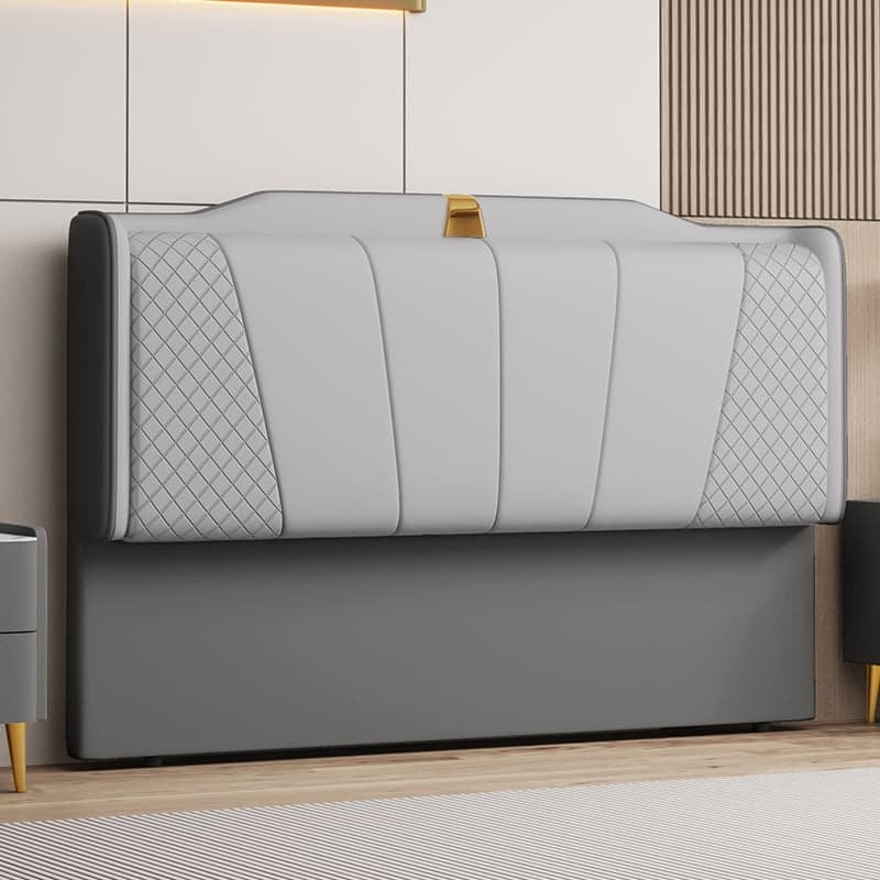 Trendy Panel Headboard in Natural Wood with No Distressing, Scooped Shape for Queen/Full Bed, Sponge Upholstery Fill, Standard Height thumbnail 2