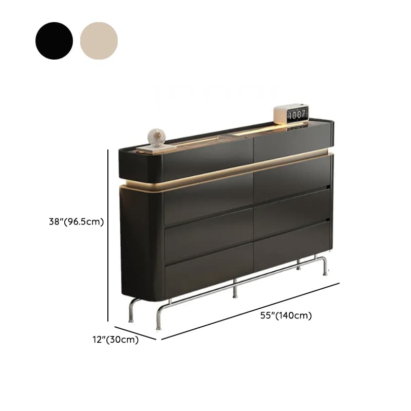 Minimalist Horizontal Console Dresser Illumination Light Timber 8 Drawers thumbnail 20