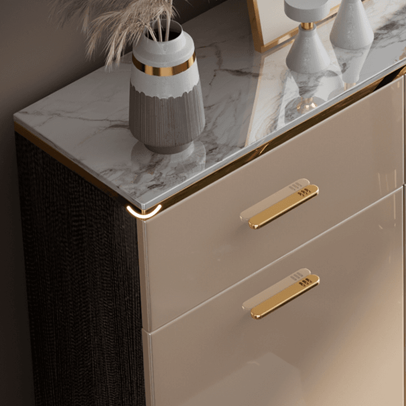 Luxury Off White Sideboard with Faux Marble Countertop and Standalone Design thumbnail 6
