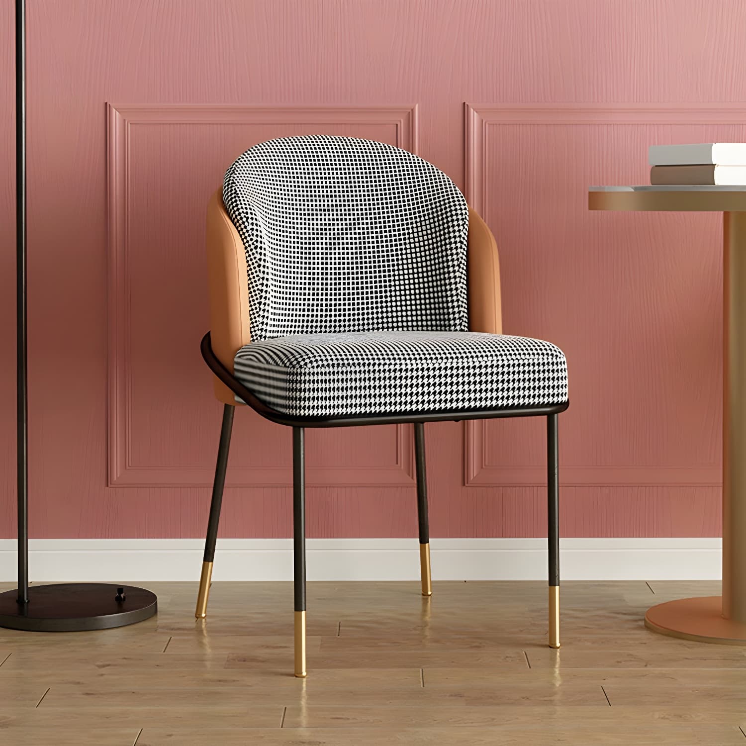 Glam Low-Back Upholstered Chair with Sleek Black Metal Legs for Kitchen & Dining thumbnail 19