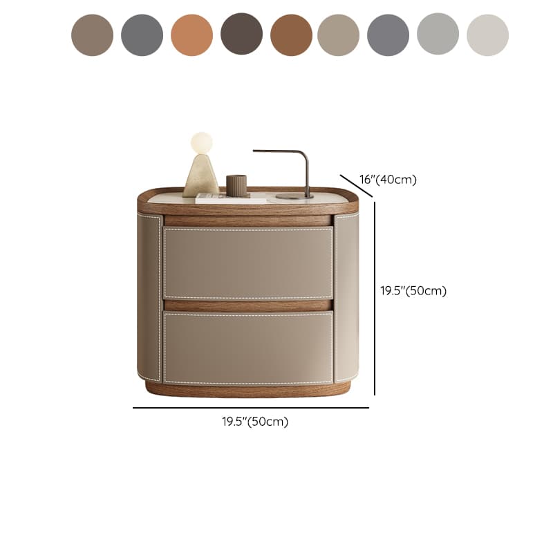 Modern Simple Style Nightstand With Drawer Storage Featuring 2 Drawers and Stone Countertop thumbnail 16